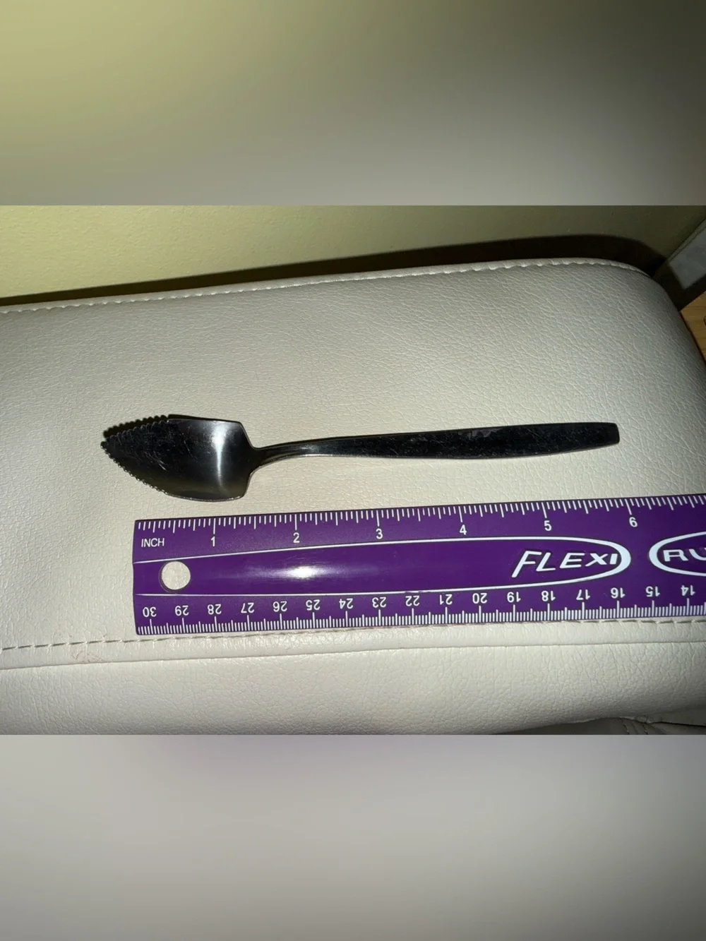 Silver tone  Stainless Teaspoon with Serrated Edge for grapefruit made in Tawain